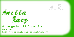 anilla racz business card